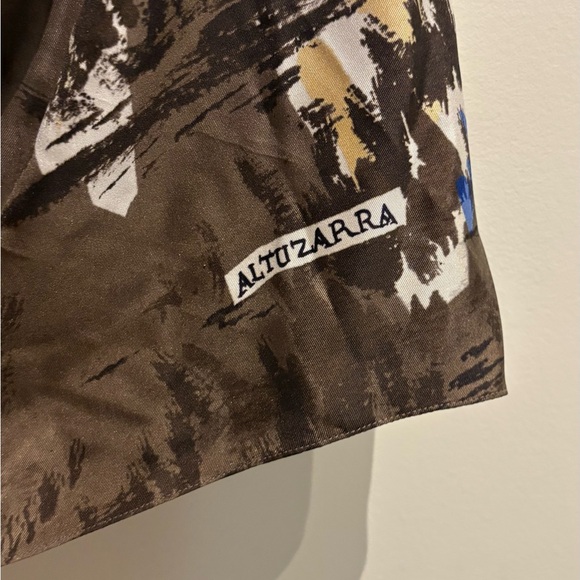 NWT Altuzarra Sleary Draped Silk Blouse in Chamois Silk Twill Print Size 44 / 12 - Picture 13 of 14